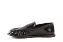 Лофери жіночі чорні з натурального лаку (009092)