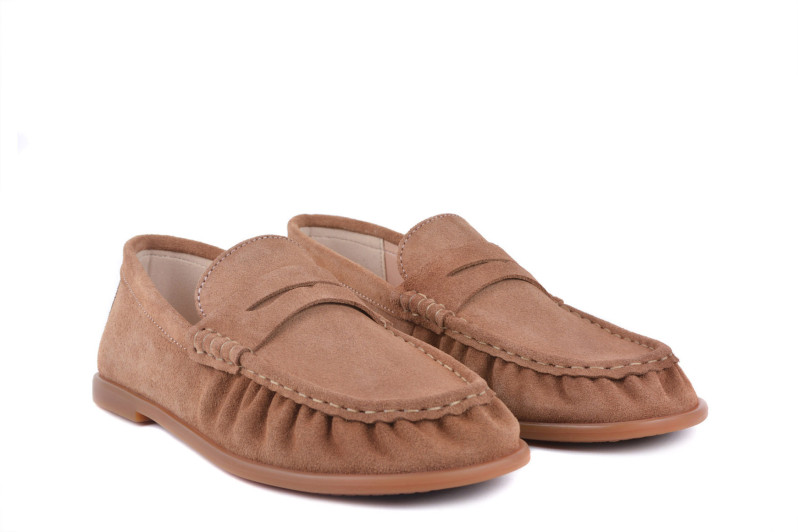 Лофери жіночі руді з натуральної замші (009055)