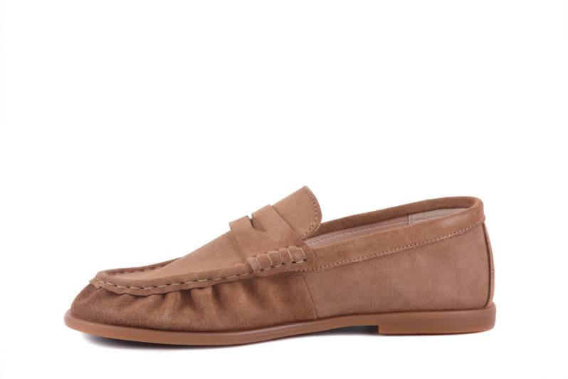 Лофери жіночі руді з натуральної замші (009055)