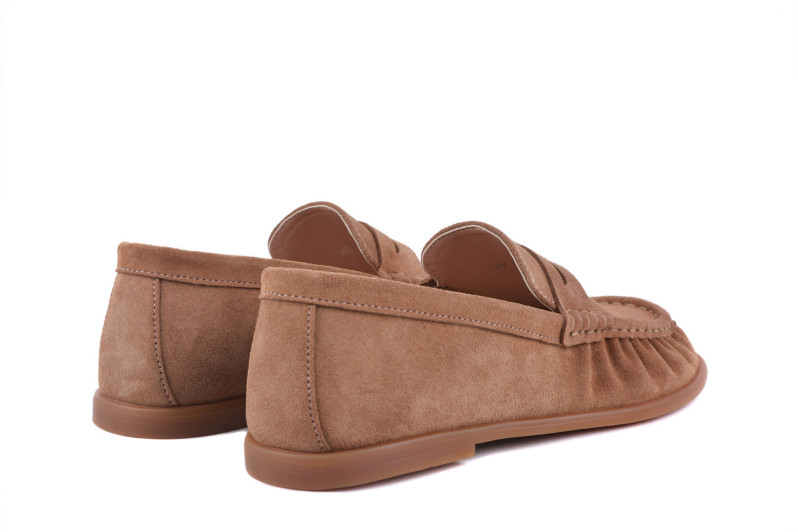 Лофери жіночі руді з натуральної замші (009055)