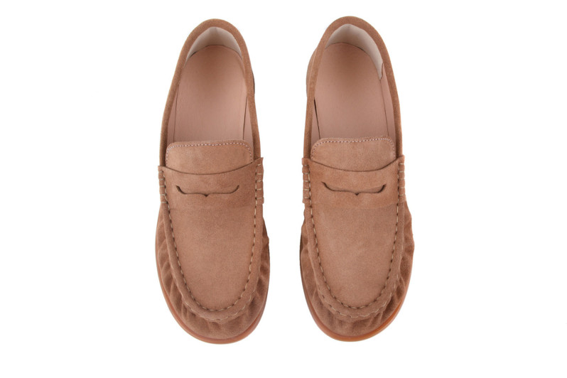 Лофери жіночі руді з натуральної замші (009055)