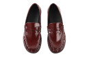 Лофери жіночі бордові з натурального лаку (009079)