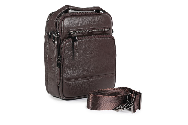 Сумка чоловіча коричнева з натуральної шкіри (008803)
