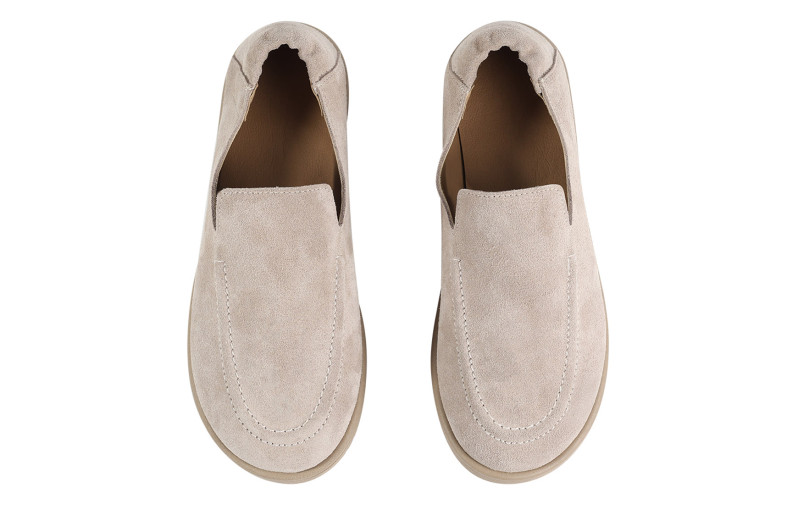 Лофери жіночі бежеві з натуральної замші (008843)