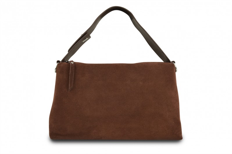 Сумка жіноча коричнева з натуральної замши (008708)
