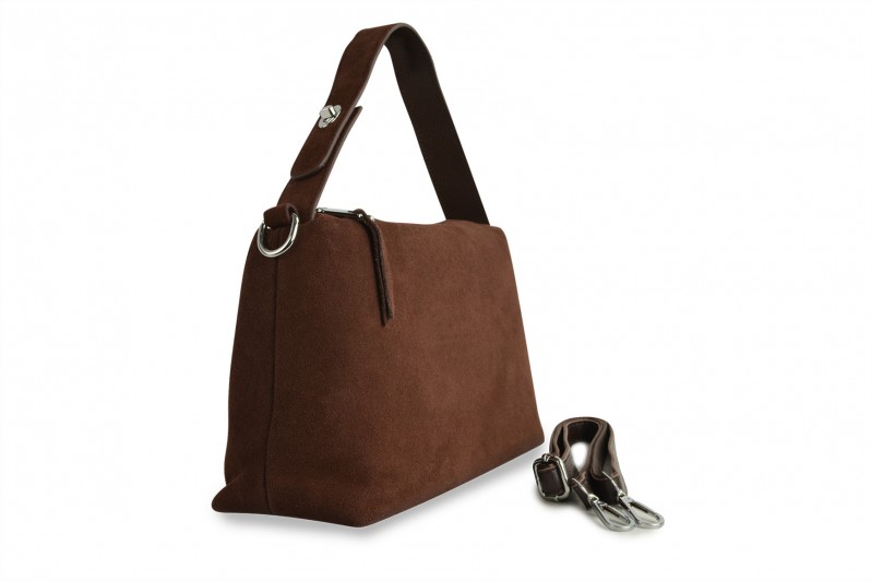 Сумка жіноча коричнева з натуральної замши (008708)