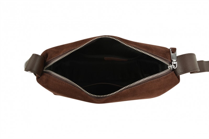 Сумка жіноча коричнева з натуральної замши (008708)