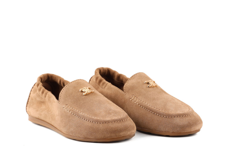 Лофери жіночі бежеві з натуральної замші (009057)