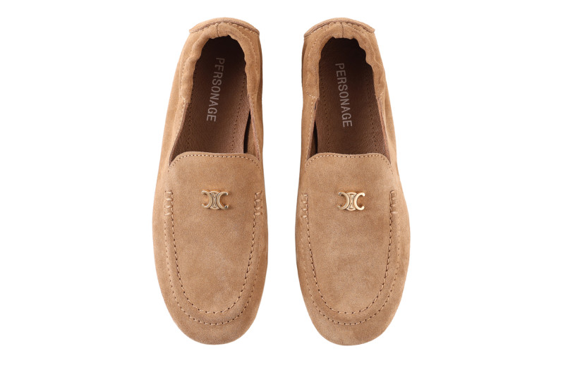 Лофери жіночі бежеві з натуральної замші (009057)