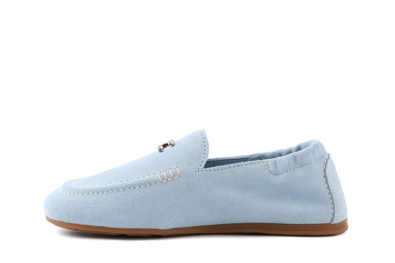 Лофери жіночі блакитні з натуральної замші (009084)