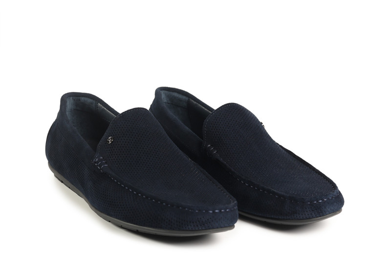 Мокасини чоловічі сині з натуральної замши (008810)
