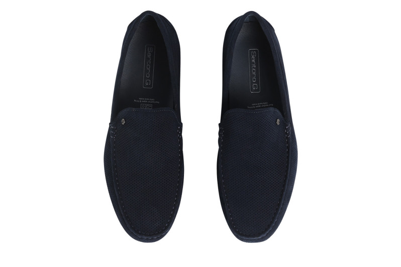 Мокасини чоловічі сині з натуральної замши (008810)