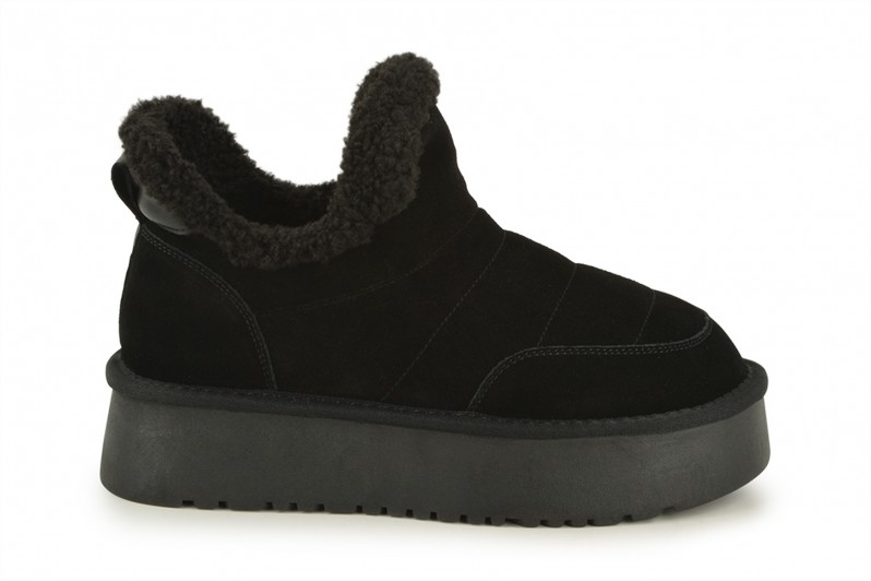 Уггі жіночі чорні з натуральної замши (008578)