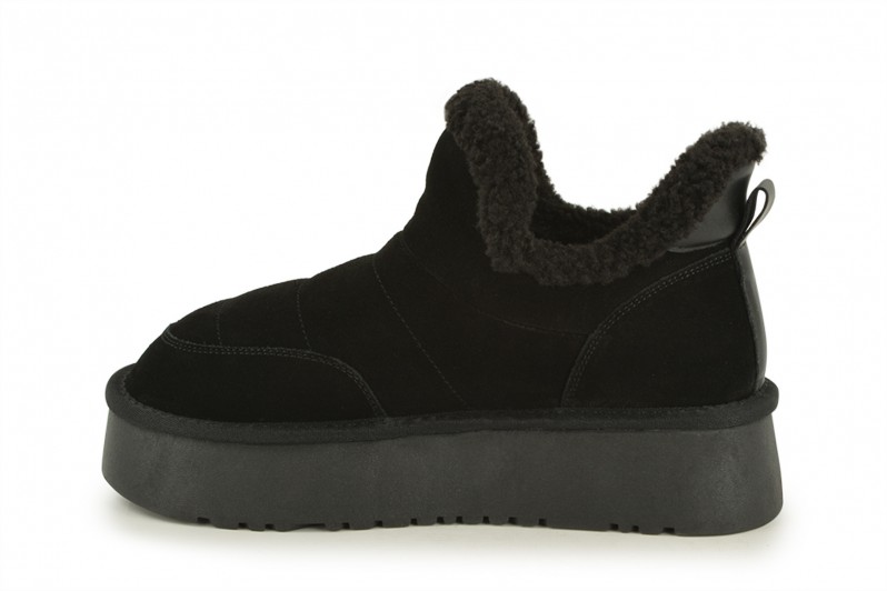 Уггі жіночі чорні з натуральної замши (008578)