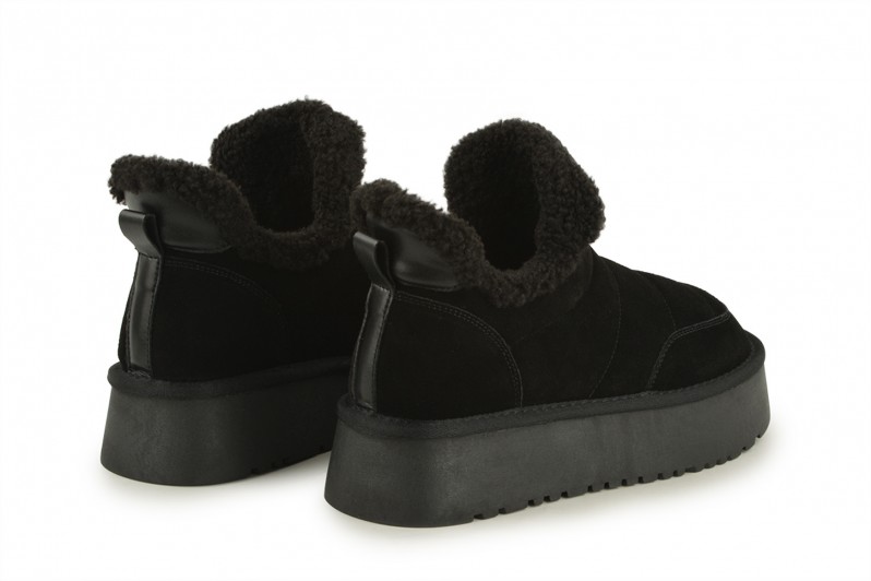 Уггі жіночі чорні з натуральної замши (008578)