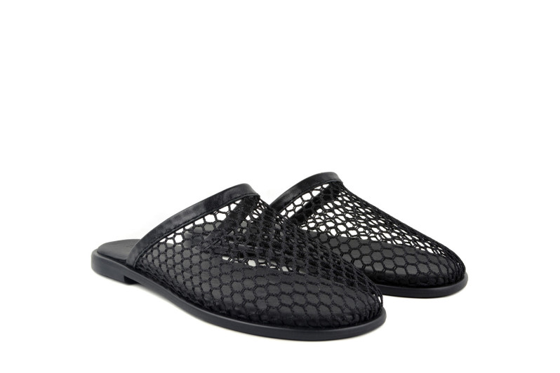 Мюлі чорні з текстилю (009053)