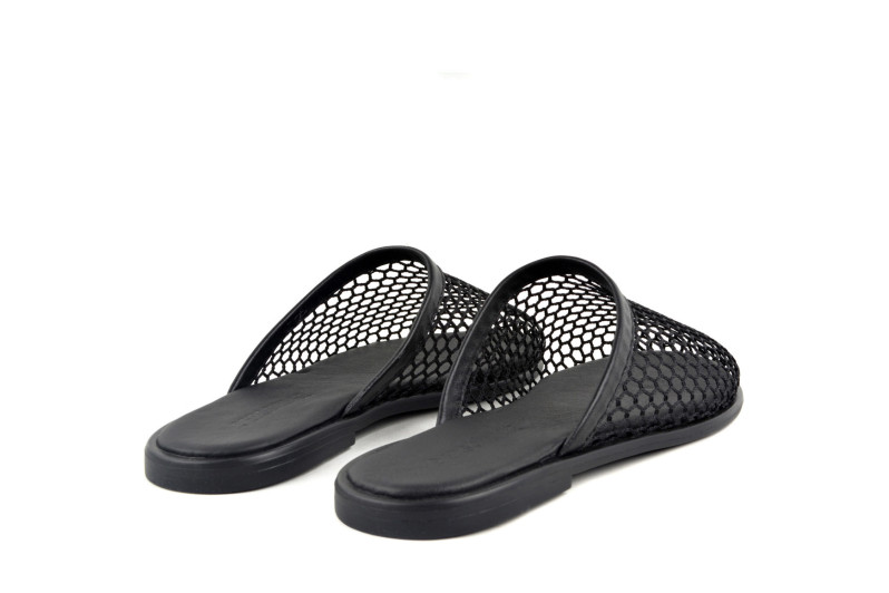 Мюлі чорні з текстилю (009053)