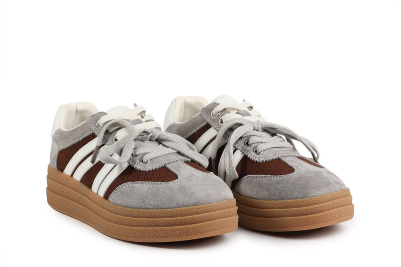 Кеди жіночі сірі з натуральної замші (008824)