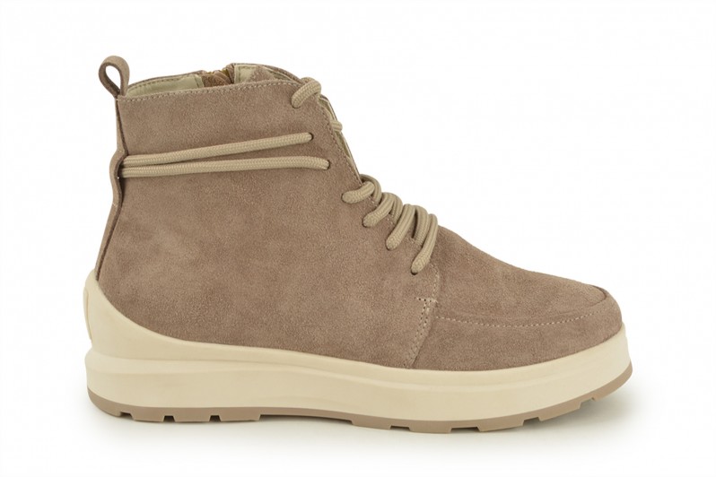 Черевики жіночі бежеві з натуральної замші (008581)