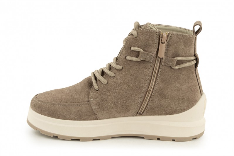 Черевики жіночі бежеві з натуральної замші (008581)