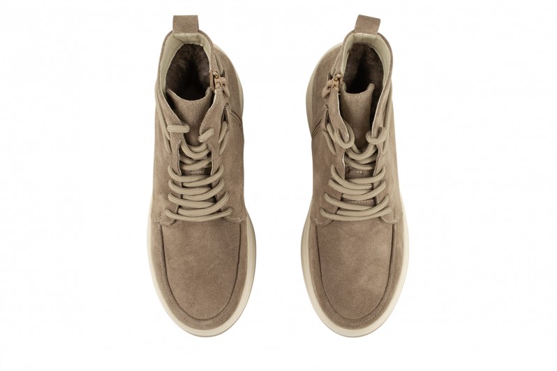 Черевики жіночі бежеві з натуральної замші (008581)