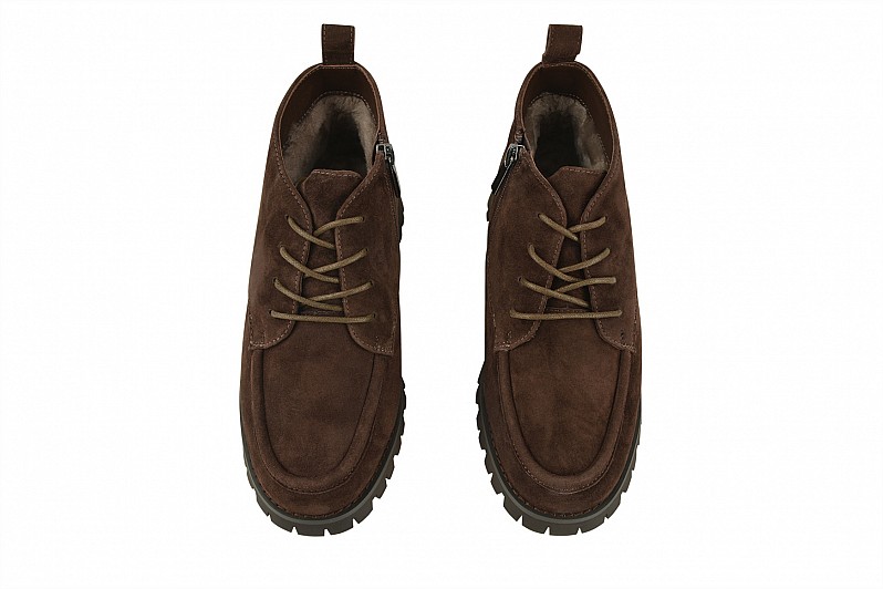 Черевики жіночі коричневі з натуральної замші (008520)