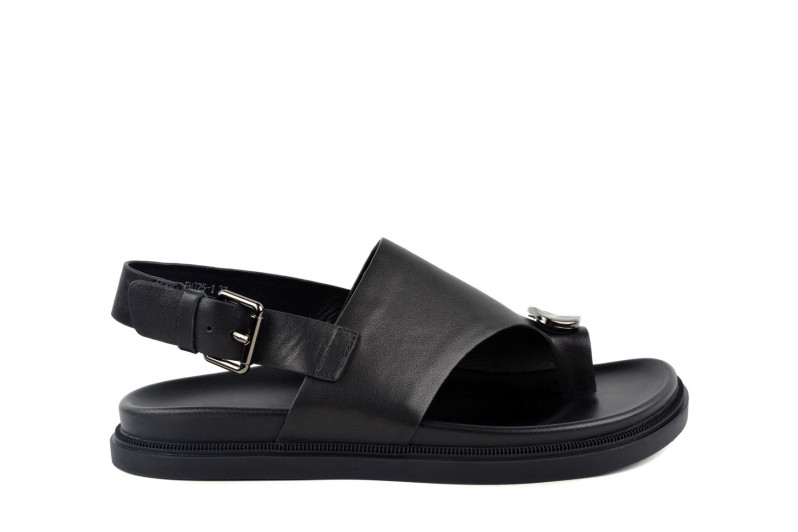 Сандалі жіночі чорні з натуральної шкіри (009049)