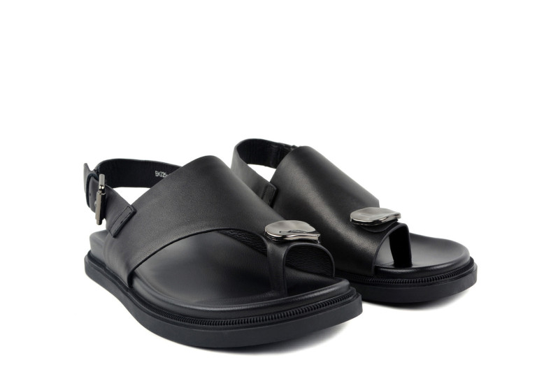 Сандалі жіночі чорні з натуральної шкіри (009049)