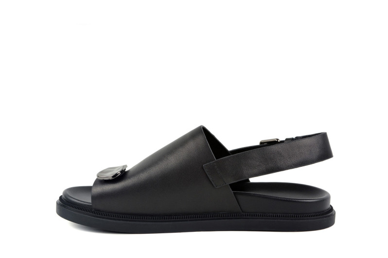 Сандалі жіночі чорні з натуральної шкіри (009049)