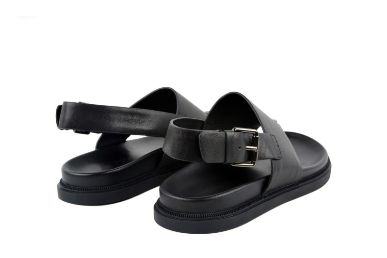 Сандалі жіночі чорні з натуральної шкіри (009049)