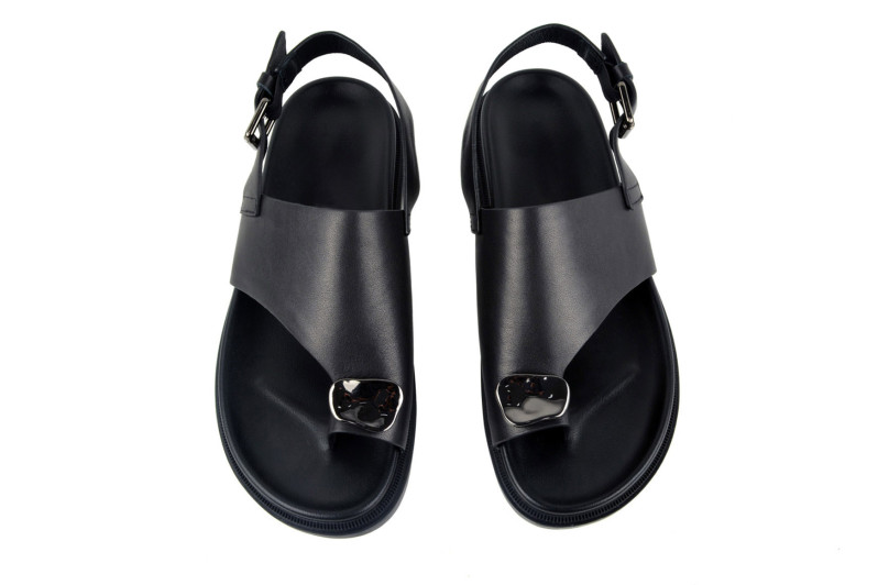 Сандалі жіночі чорні з натуральної шкіри (009049)