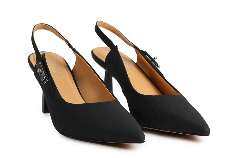 Туфлі жіночі чорні з натуральної шкіри (008872)