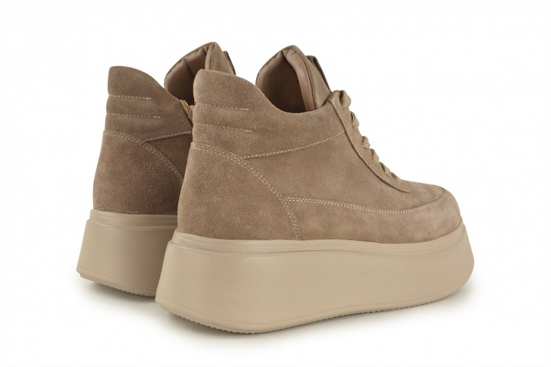 Черевики жіночі бежеві з натуральної замші (008675)