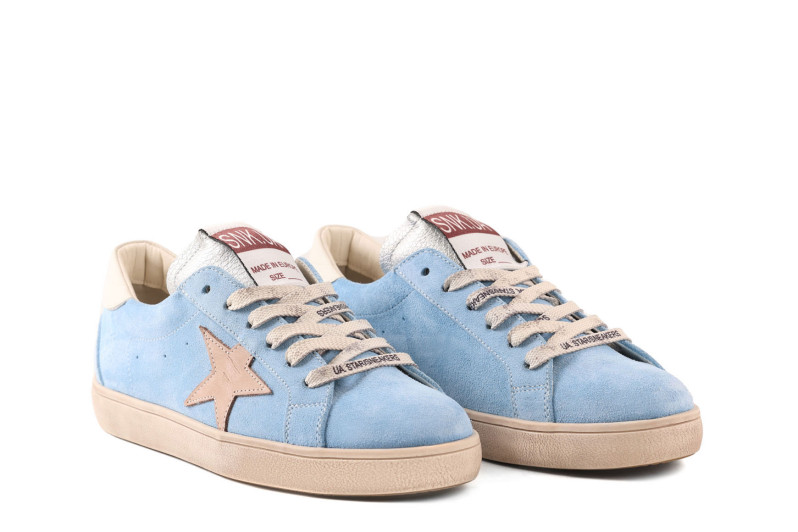 Кеди жіночі блакитні з натуральної замші (009091)