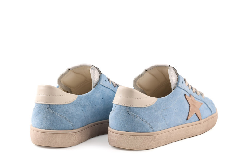 Кеди жіночі блакитні з натуральної замші (009091)