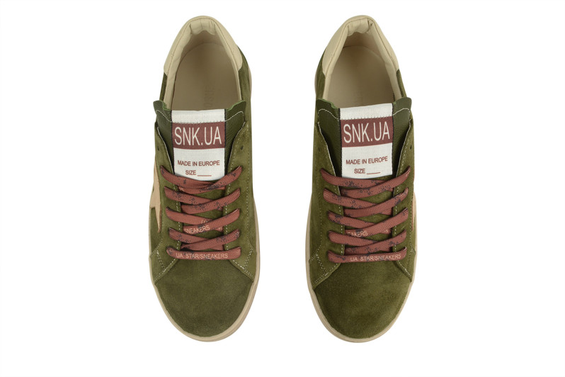 Кеди жіночі зелені з натуральної замші (008937)