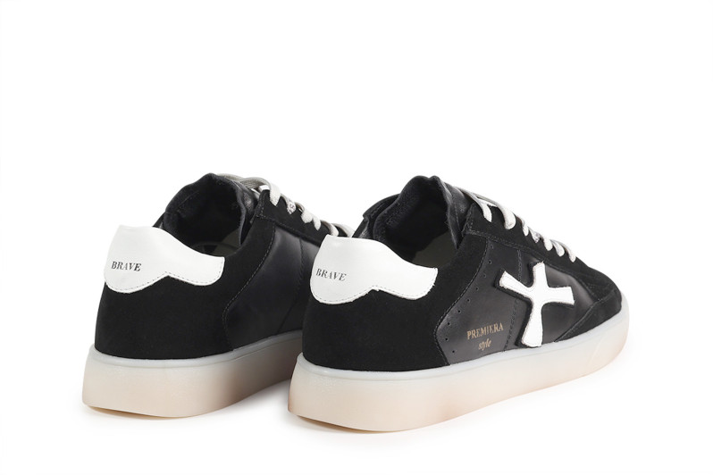 Кеди жіночі чорні з натуральної шкіри, натуральної замші (008836)