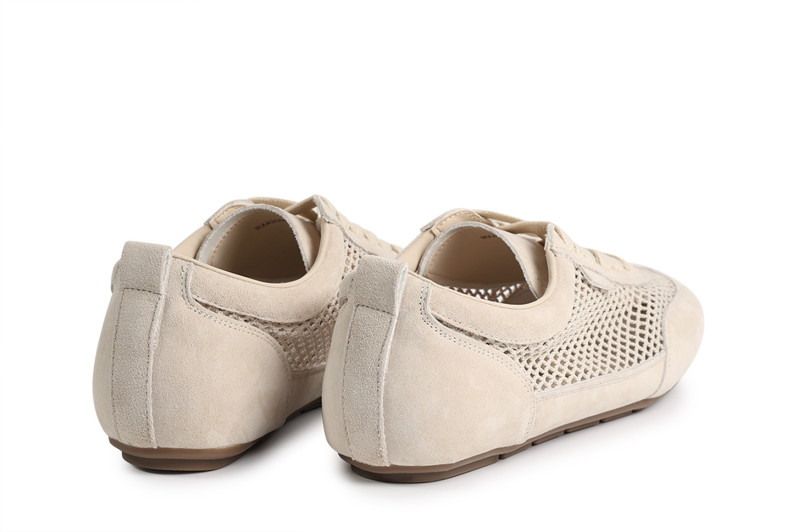 Кросівки жіночі бежеві з натуральної замші, текстилю (008865)