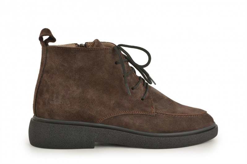 Черевики жіночі коричневі з натуральної замші (008689)