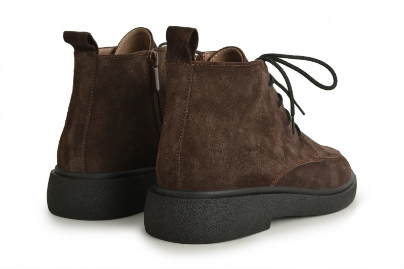 Черевики жіночі коричневі з натуральної замші (008689)