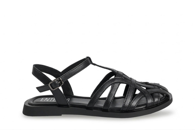 Босоніжки жіночі чорні з натуральної шкіри (008932)