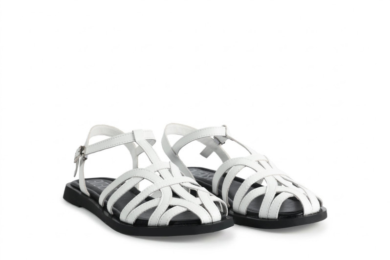 Босоніжки жіночі білі з натуральної шкіри (008931)