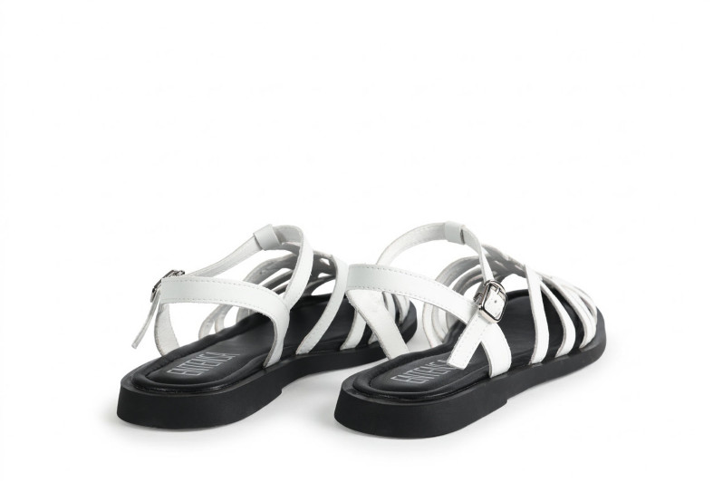 Босоніжки жіночі білі з натуральної шкіри (008931)