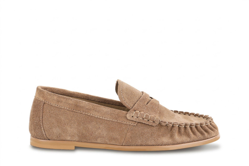 Лофери жіночі бежеві з натуральної замші (008987)