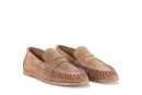 Лофери жіночі бежеві з натуральної замші (008987)