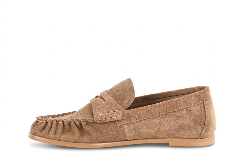 Лофери жіночі бежеві з натуральної замші (008987)
