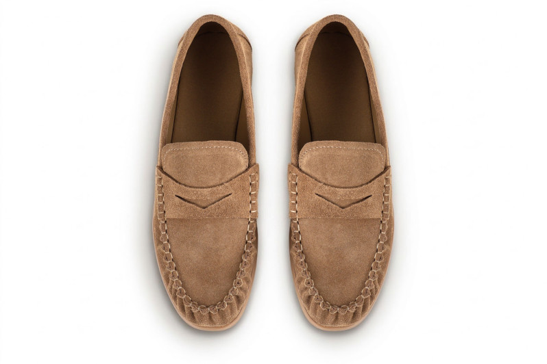 Лофери жіночі бежеві з натуральної замші (008987)