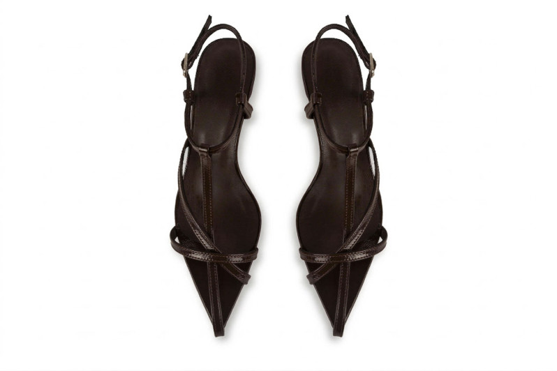 Босоніжки жіночі коричневі з натурального лаку (009020)