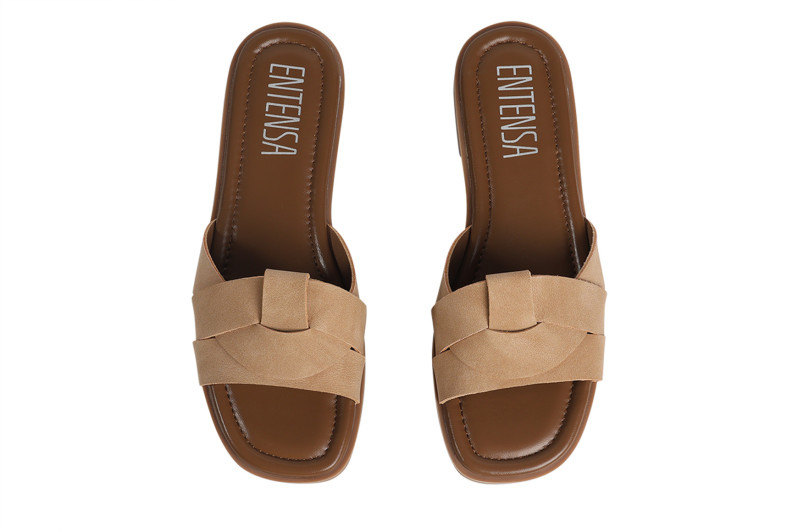 Шльопанці жіночі бежеві з нубук (008859)