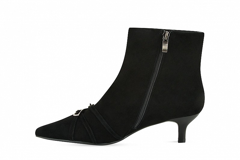 Черевики жіночі чорні з натуральної замші (008538)